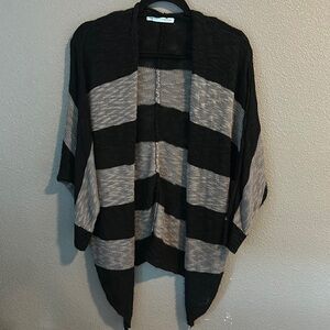 Maurices Black and Gray Knit Shrug Cardigan